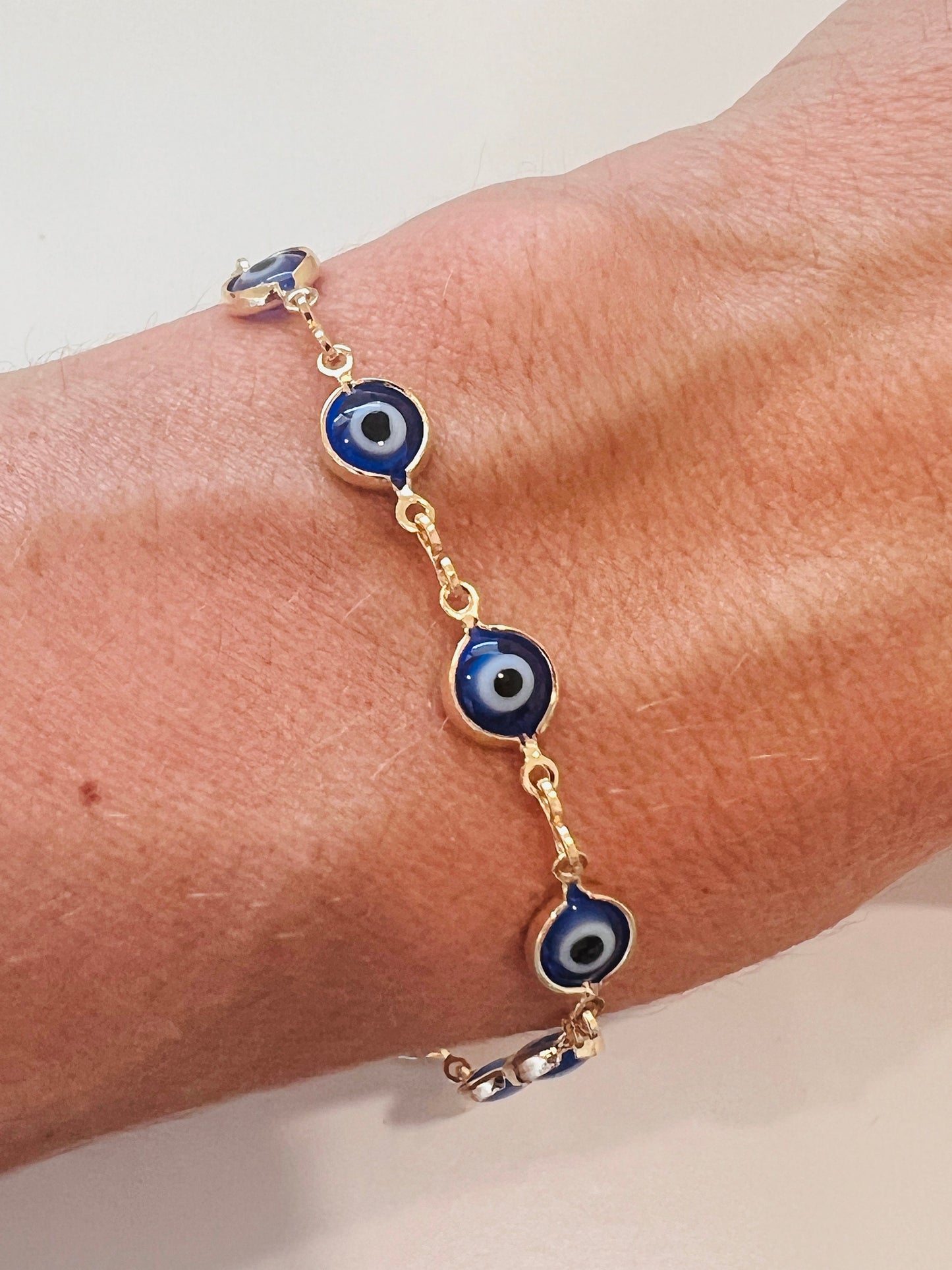 18kt Gold Filled Bracelet, Gold Bracelet, Bracelet, Dainty Chain Bracelet,Evil Eye Bracelet, Lucky Eye, Evil Eye Jewelry