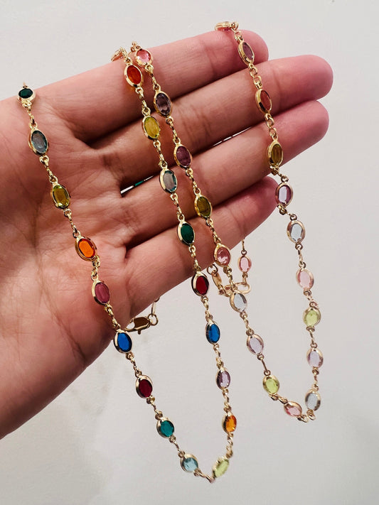 Gold Filled Necklace Gold Necklace Colorful Necklace Stone Necklace Gemstone Necklace Crystal Necklace Dainty Necklace Gift for her Gold